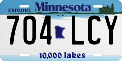MN license plate 704LCY