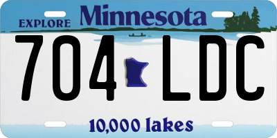 MN license plate 704LDC