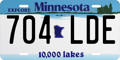 MN license plate 704LDE