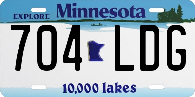 MN license plate 704LDG