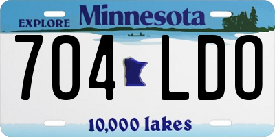MN license plate 704LDO