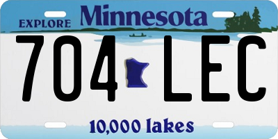 MN license plate 704LEC