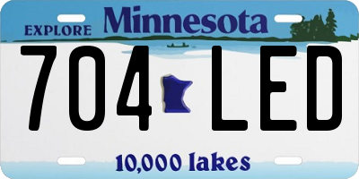 MN license plate 704LED
