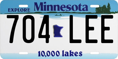 MN license plate 704LEE