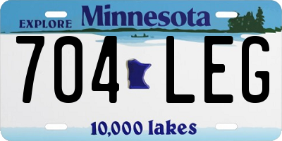 MN license plate 704LEG