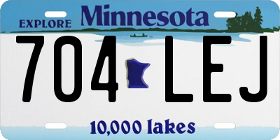 MN license plate 704LEJ