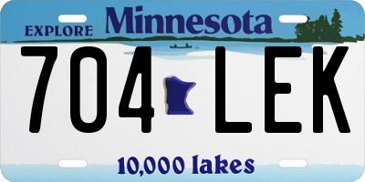 MN license plate 704LEK
