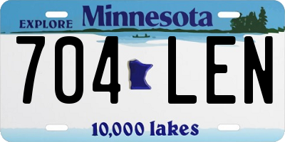 MN license plate 704LEN