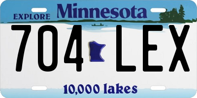 MN license plate 704LEX