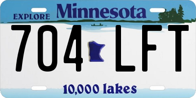 MN license plate 704LFT