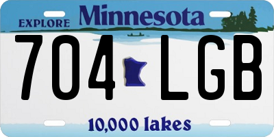 MN license plate 704LGB