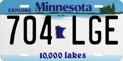MN license plate 704LGE