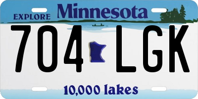MN license plate 704LGK