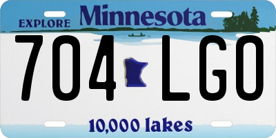 MN license plate 704LGO