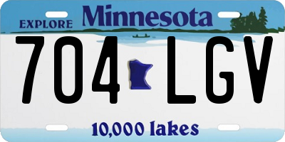 MN license plate 704LGV
