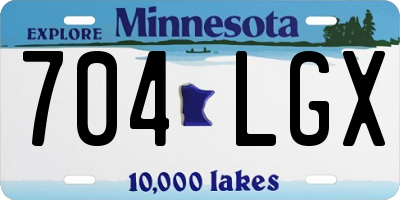 MN license plate 704LGX