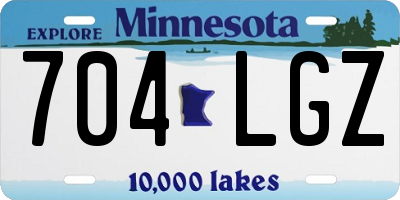 MN license plate 704LGZ