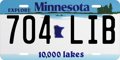 MN license plate 704LIB