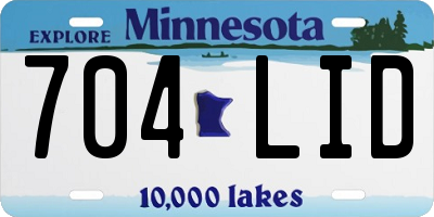 MN license plate 704LID