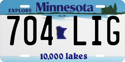 MN license plate 704LIG