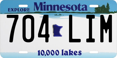 MN license plate 704LIM