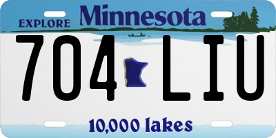 MN license plate 704LIU