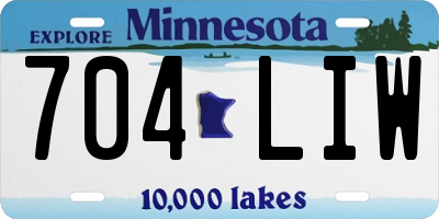 MN license plate 704LIW