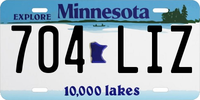 MN license plate 704LIZ