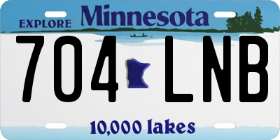 MN license plate 704LNB