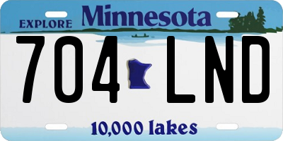 MN license plate 704LND
