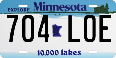 MN license plate 704LOE