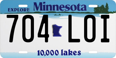 MN license plate 704LOI