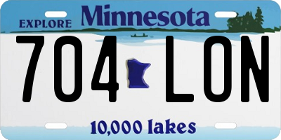 MN license plate 704LON