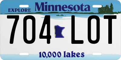 MN license plate 704LOT