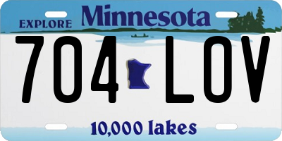 MN license plate 704LOV