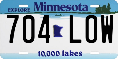 MN license plate 704LOW