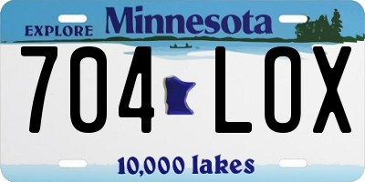 MN license plate 704LOX