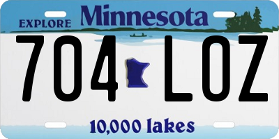 MN license plate 704LOZ