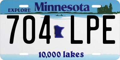 MN license plate 704LPE