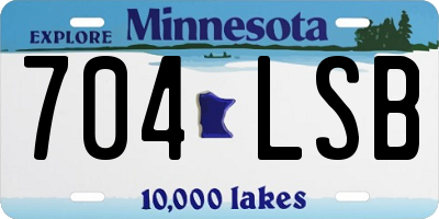 MN license plate 704LSB