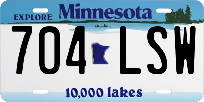MN license plate 704LSW