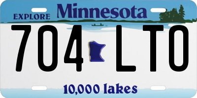 MN license plate 704LTO