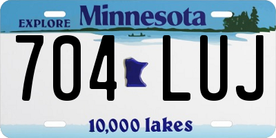 MN license plate 704LUJ