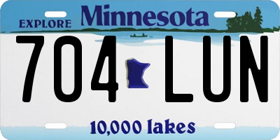 MN license plate 704LUN