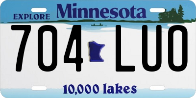 MN license plate 704LUO