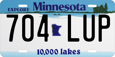 MN license plate 704LUP