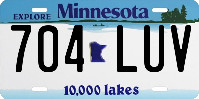 MN license plate 704LUV