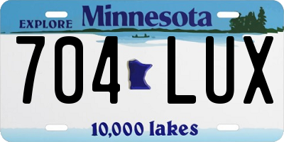 MN license plate 704LUX