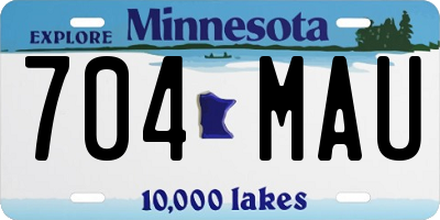 MN license plate 704MAU