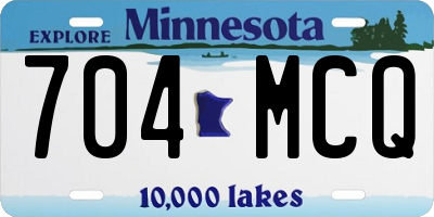 MN license plate 704MCQ